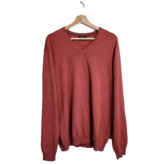 Massimo Dutti Cotton Cashmere Blend V-Neck Pullover Sweater Mens XXL - Picture 1 of 4